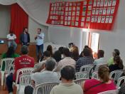 Heraldo Neves e o prefeito de Porecatu, Fábio Luiz Andrade, em reunião e rodada de negócios com empresários e a comunidade local