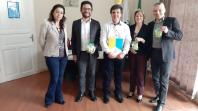 Reunião com o prefeito de Tijucas do Sul, Cesar Matucheski, e pela agente de crédito Andrea Zeglin