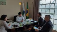 Reunião com o prefeito de Tijucas do Sul, Cesar Matucheski, e pela agente de crédito Andrea Zeglin