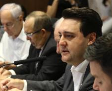 O governador Carlos Massa Ratinho Junior lançou nesta terça, 17, o novo aplicativo da Fomento Paraná para smartphones, que foi apresentado durante a reunião semanal com secretários de Estado, no Palácio Iguaçu. 