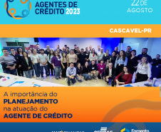 Registro do encontro regional de agentes de crédito em Cascavel.