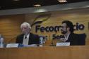 Darci Piana, presidente da FecomércioPR e vice-governador, e Heraldo Neves, diretor-presidente da Fomento Paraná, em evento nesta sexta, 31.