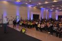 Encontro de Agentes de Crédito em Foz do Iguaçu - agentes de crédito e de desenvolvimento em auditório lotado com mais de 300 pessoas.