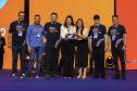 Prêmio Estadual de Microcrédito Fomento Paraná e Sebrae/PR 2024, entregue nesta quinta-feira (28), no encerramento do Encontro Estadual de Agentes de Crédito. Na foto, premiação de Francisco Beltrão.