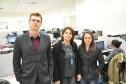 O diretor de operações da Ciss, Adriano Cagnini, com Fernanda Spiassi, coordenadora do projeto CISSMart, e Andressa Vescovi, funcionária contratada para trabalhar no projeto.