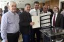 Governador Beto Richa, acompanhado pelo, Secretário de Desenvolvimento Urbano, Ratinho Junior, Presidente da Fomento Paraná, Juraci Barbosa Sobrinho, Deputados, Hussein Bakri, Alexandre Curi, Luiz Claudio Romanelli e demais autoridades, assina Contrato de Financiamento referente a Obras de Infraestrutura Urbana e Aquisição de Equipamentos Viários com os Prefeitos dos Municípios de Arapoti, Braz Rizzi e Tapejara, Noé Caldeira Brandt