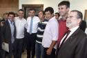 Governador Beto Richa, acompanhado pelo, Secretário de Desenvolvimento Urbano, Ratinho Junior, Presidente da Fomento Paraná, Juraci Barbosa Sobrinho, Deputados, Hussein Bakri, Alexandre Curi, Luiz Claudio Romanelli e demais autoridades, assina Contrato de Financiamento referente a Obras de Infraestrutura Urbana e Aquisição de Equipamentos Viários com os Prefeitos dos Municípios de Arapoti, Braz Rizzi e Tapejara, Noé Caldeira Brandt