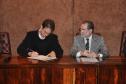 Representantes da Base Sólida Equipamentos assinam contrato da linha Inovacred com a Fomento Paraná.