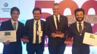 O diretor administrativo e financeiro, Heraldo Neves, participa da cerimônia de premiação do ranking empresarial Grandes Líderes - 500 Maiores do Sul, promovido pela revista Amanhã e realizado em Porto Alegre, na noite desta quinta-feira (5). A Fomento Paraná é primeiro lugar no ranking no quesito rentabilidade, entre empresas do setor financeiro, com 52,25% de rentabilidade sobre a receita líquida.