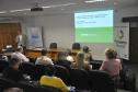 Palestra de técnico do BNDES durante o workshop "Linhas de Financiamento para 2016", promovido pela Abimaq, em Curitiba.