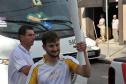 Iuri Mota, assistente administrativo da Fomento Paraná, foi um dos condutores da tocha olímpica na passagem por Curitiba em 14/7/2016.