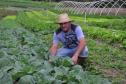 Empreendimentos afetados pelas fortes chuvas que atingiram Morretes, no litoral do estado, em março de 2011, comemoram a retomada plena das atividades a partir do crédito disponibilizado pela Fomento Paraná. Na imagem, o agricultor Ezequiel Petenusso na plantação de hortaliças.