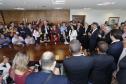 O governador Beto Richa recebeu no Palácio Iguaçu, prefeitos de 65 municípios, de diferentes regiões do Paraná para solicitar autorização a pedidos de financiamentos, junto ao Governo do Estado, para investimentos nas cidades. O crédito para as obras é da Fomento Paraná, pela linha Sistema de Financiamento dos Municípios (SFM).
