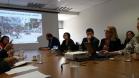 O diretor de Operações do Setor Público, Omar Sabbag Filho, e o assessor de Operações do Setor Privado, Claudio Shigueoka, representam a Fomento Paraná em reunião com o secretário nacional de Transporte e da Mobilidade Urbana, José Roberto Generoso.