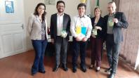 Reunião com o prefeito de Tijucas do Sul, Cesar Matucheski, e pela agente de crédito Andrea Zeglin