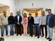 Reunião com a prefeita Valdete da Cunha, em Pérola.