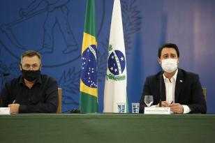 Entrevista coletiva com o governador Carlos Massa Ratinho Junior, para anúncio de medidas de combate aos efeitos do coronavirus.