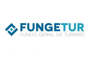 Arte em com azul do logotipo do Fungetur - Fundo Geral do Turismo