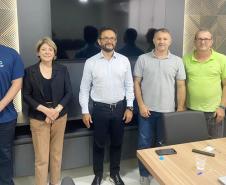 Reunião com o prefeito de Eneas Marques, Edson Lupatini.