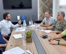 Reunião com o prefeito de Eneas Marques, Edson Lupatini.