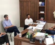 Reunião em São Tomé, com o prefeito Ocelio Leite e secretários