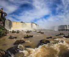 Vista da paisagem das Cataratas do Iguaçu