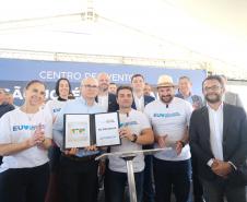 Durante o lançamento do novo Centro de Eventos de São José dos Pinhais o ministro Celso Sabino assinou um contrato de financiamento da Fomento Paraná com recursos do Fungetur para apoiar um empreendimento do empresário José Soczeck.