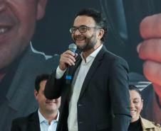 O governador Carlos Massa Ratinho Junior anuncia nesta terça-feira (30) que o Governo do Estado está abrindo, por intermédio da Fomento Paraná, uma linha de crédito para financiar a renovação da frota de veículos usados para táxi nos municípios paranaenses, atendendo à demanda das entidades que representam a categoria.  Na foto, Heraldo Neves - Diretor Presidente da  Fomento Paraná