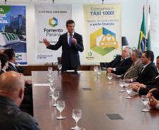 Governador Beto Richa anuncia a reabertura da linha de financiamento Banco do Empreendedor - Taxistas, da Fomento Paraná. 