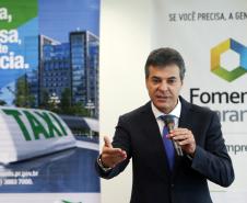 Governador Beto Richa anuncia a reabertura da linha de financiamento Banco do Empreendedor - Taxistas, da Fomento Paraná. 