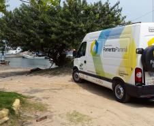A Fomento Paraná está fazendo ações no litoral para promover a divulgação da linha de crédito Banco do Empreendedor - Transporte Escolar e Turismo e das ações da Operação Verão 2016 - Fomento Paraná. 