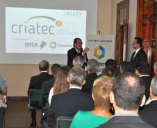 O novo fundo de capital semente Criatec 3 foi apresentado nesta quinta (17), em evento realizado na sede do BRDE em Curitiba, com participação da Fomento Paraná, BRDE, Secretaria de Estado da Ciência e Tecnologia e representantes de dezenas de entidades e empresas voltadas à tecnologia e à inovação no estado. Curitiba, 17 de março de 2016.