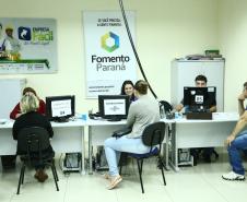 Sala do Empreendedor de Cascavel, onde atuam os agentes de crédito da Fomento Paraná para orientar empreendedores nos financiamentos e microcrédito.