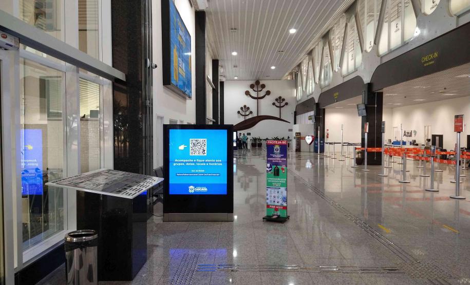 Saguão do aeroporto de Cascavel, que recebeu recursos do SFM para ampliação e modernização.