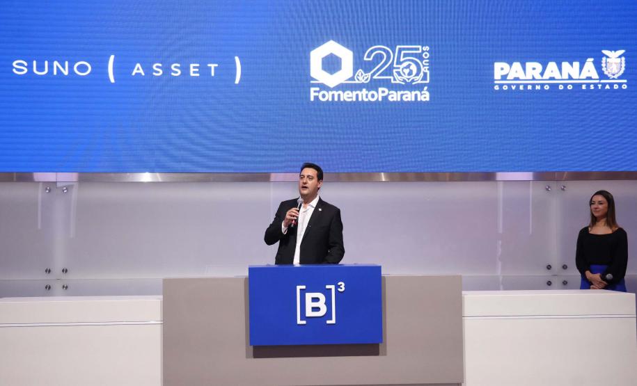 O governador Carlos Massa Ratinho Junior lançou nesta quinta-feira (3) na B3, em São Paulo, um projeto inédito no Brasil para o financiamento do agronegócio.