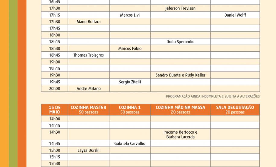 Programação do Mesa ao Vivo Paraná