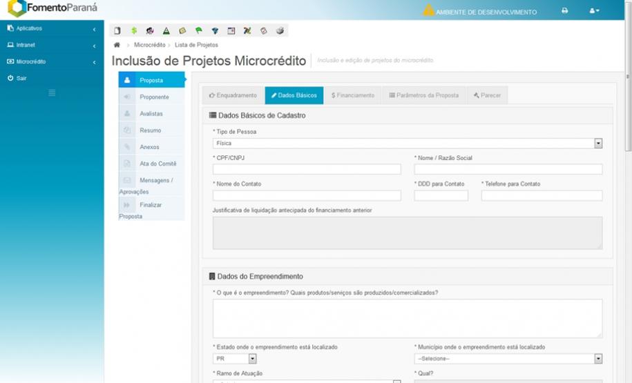 Novo sistema para concessão de microcrédito da Fomento Paraná.