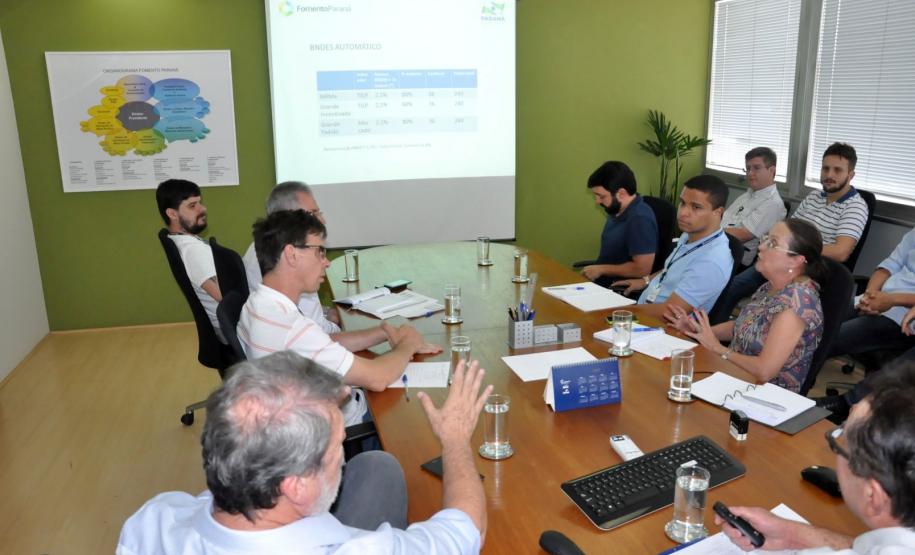 Reunião sobre mudanças nas linhas de crédito do BNDES.