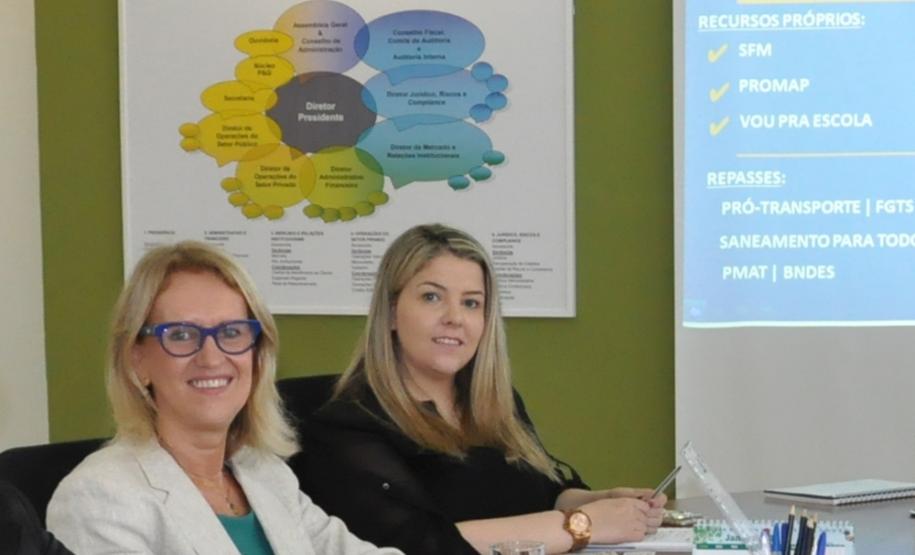 Diretora de operações da agência gaúcha de fomento, o Badesul, foi recebida pela Fomento Paraná nesta quinta-feira (26), para conhecer a metodologia de gestão da carteira de operações do setor público