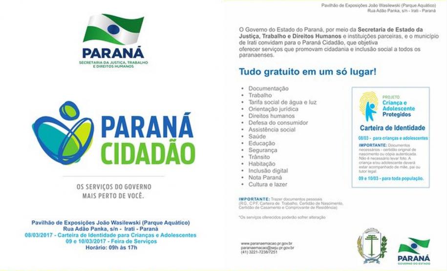 A Fomento Paraná participa em parceria com o Sebrae-PR do evento promovido pelo governo do Estado, por meio da Secretaria de Estado da Justiça, Trabalho e Direitos Humanos (SEJU), dias 8, 9 e 10, em Irati.