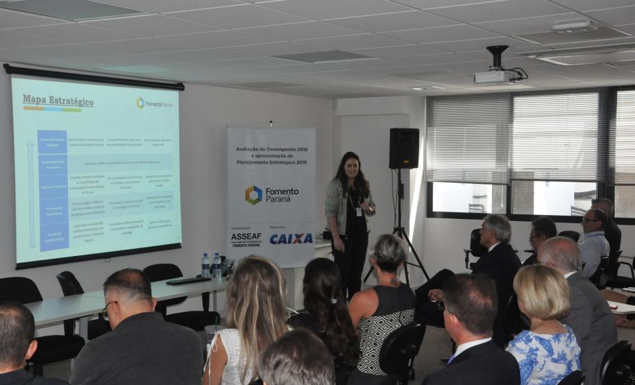 Evento de Avaliação e Desempenho 2019 e Planejamento Estratégico 2019 da Fomento Paraná, organizado pela ASSEAF e Assessoria de Planejamento Estratégico, com patrocínio da Caixa Econômica Federal.