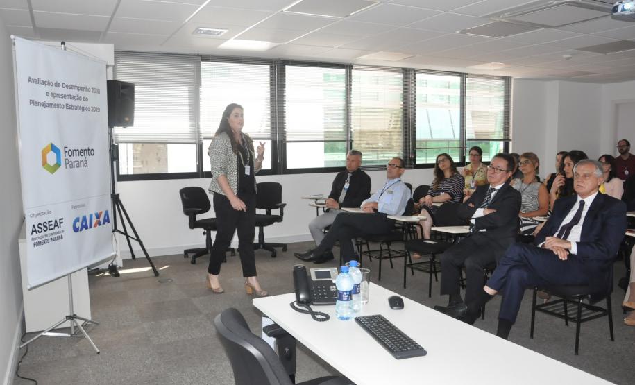 Evento de Avaliação e Desempenho 2019 e Planejamento Estratégico 2019 da Fomento Paraná, organizado pela ASSEAF e Assessoria de Planejamento Estratégico, com patrocínio da Caixa Econômica Federal.